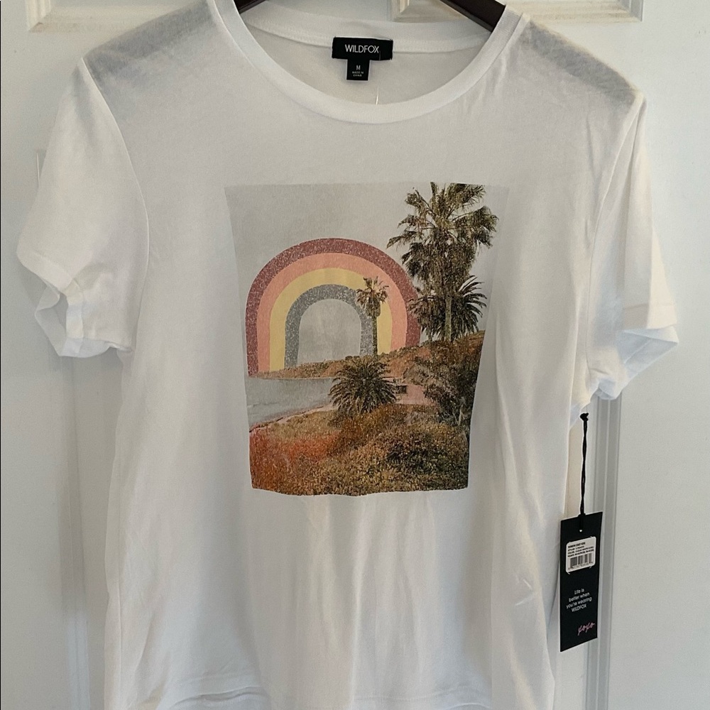 Wildfox Rainbow Coast Keke T-Shirt - NWT - Medium - Picture 2 of 9